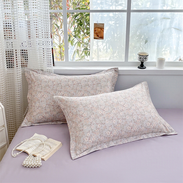 91家纺网 家纺一手货源 找家纺 元元被芯 2025新款40支13372全棉印花全棉枕套 茉莉