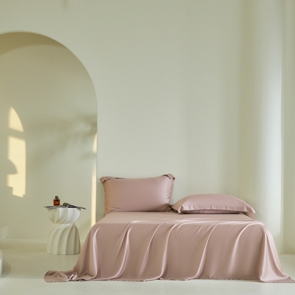 2025新款60S100支兰精天丝单品-单床单 天丝樱花粉