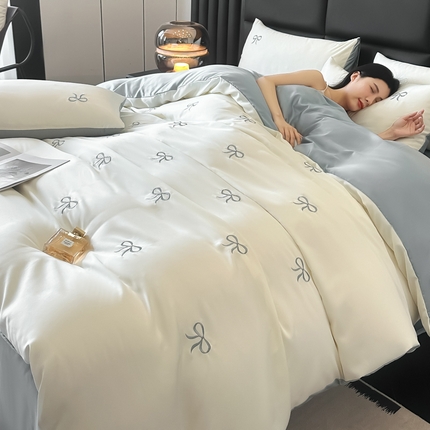 91家纺网 家纺一手货源 找家纺 （总）宇航家纺  2025新款绣花水洗真丝天丝四件套