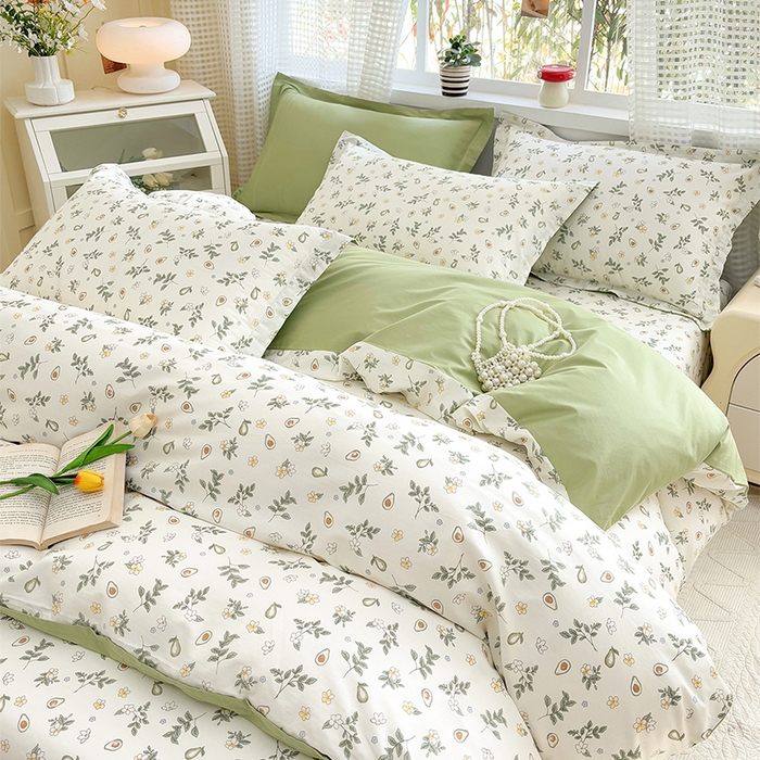 91家纺网 家纺一手货源 找家纺 元元被芯 2025新款40支13372全棉印花全棉被套 绿意