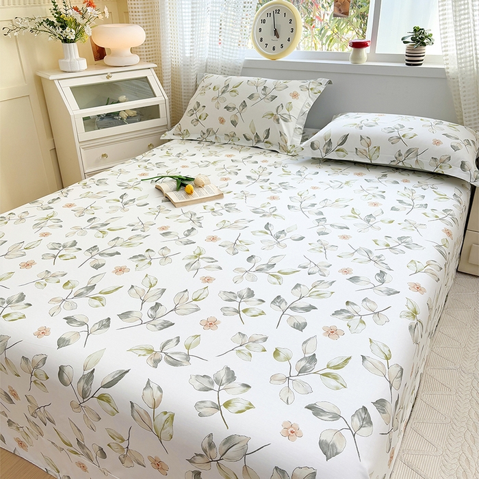 91家纺网 家纺一手货源 找家纺 元元被芯 2025新款40支13372全棉印花全棉床单 春溪