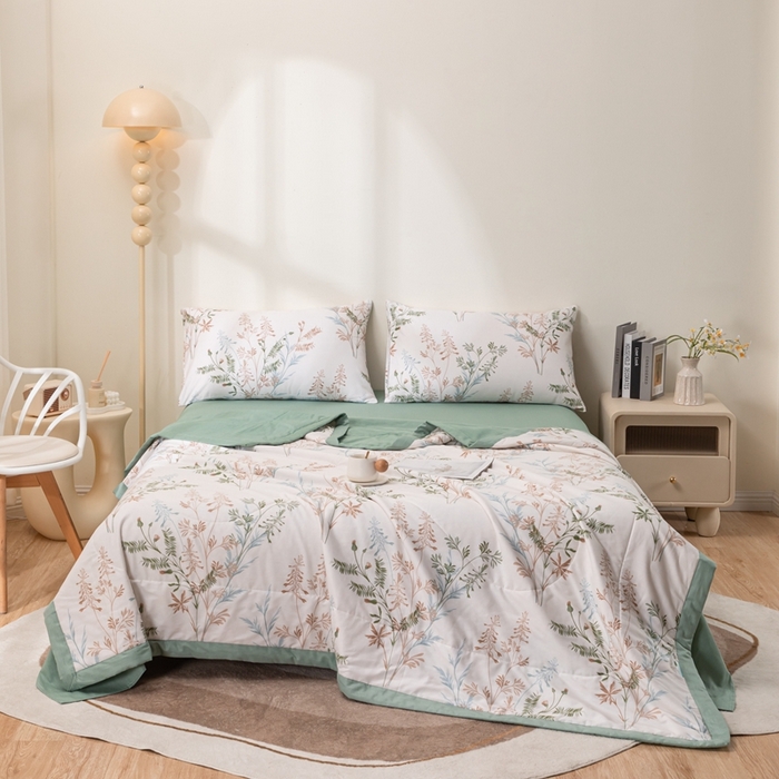 91家纺网 家纺一手货源 找家纺 鑫棉坊 2025新款A类全棉印花大豆纤维空调被大豆被 情梦莎