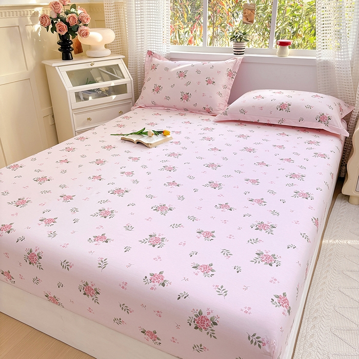 91家纺网 家纺一手货源 找家纺 元元被芯 2025新款40支13372全棉印花全棉床笠 诗雨