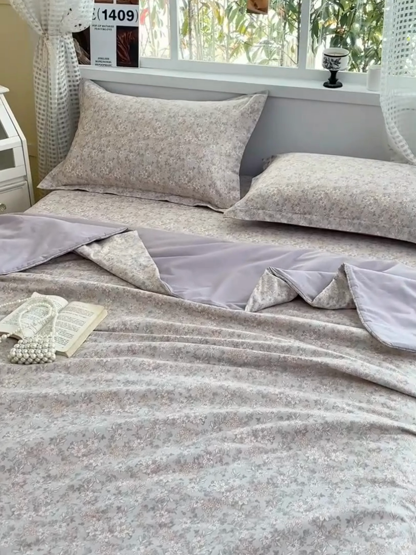 91家纺网 家纺一手货源 找家纺 元元被芯 2025新款40支13372全棉印花夏被四件套 茉莉