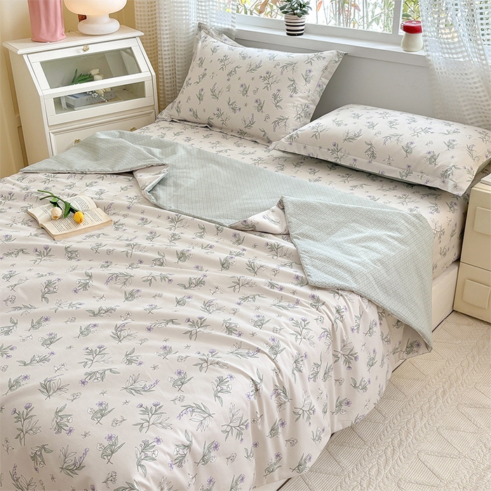 91家纺网 家纺一手货源 找家纺 2025新款40支13372全棉印花夏被 宁静