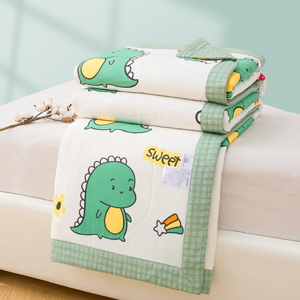 91家纺网 家纺一手货源 找家纺 天之爱 2025新款春夏全棉纯棉印花夏被夏凉被空调被被子被芯 恐龙宝贝