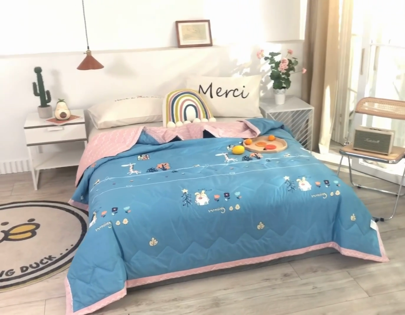 91家纺网 家纺一手货源 找家纺 元元被芯 2025新款亲肤舒适磨毛印花夏被被子被芯 迷你鹿