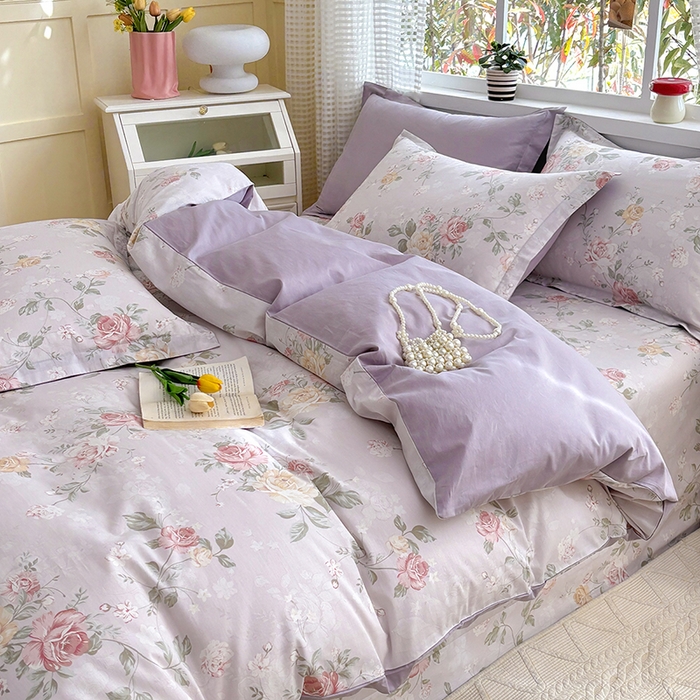 91家纺网 家纺一手货源 找家纺 元元被芯 2025新款40支13372全棉印花全棉四件套 悦影