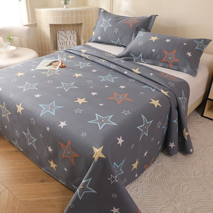 91家纺网 家纺一手货源 找家纺 幸嘉轩2025新款亲肤舒适床单三件套 星光灿烂