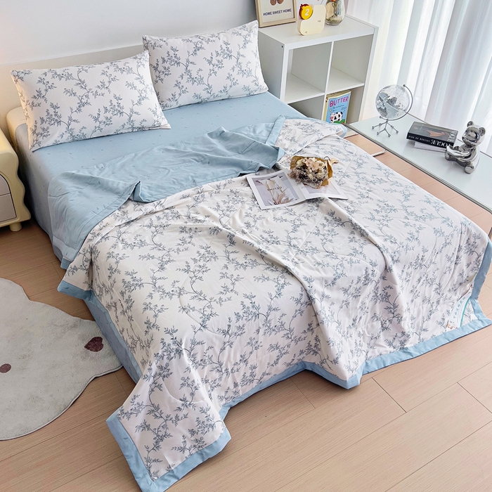 91家纺网 家纺一手货源 找家纺 鑫棉坊 2025新款A类全棉印花大豆纤维空调被大豆被 满庭