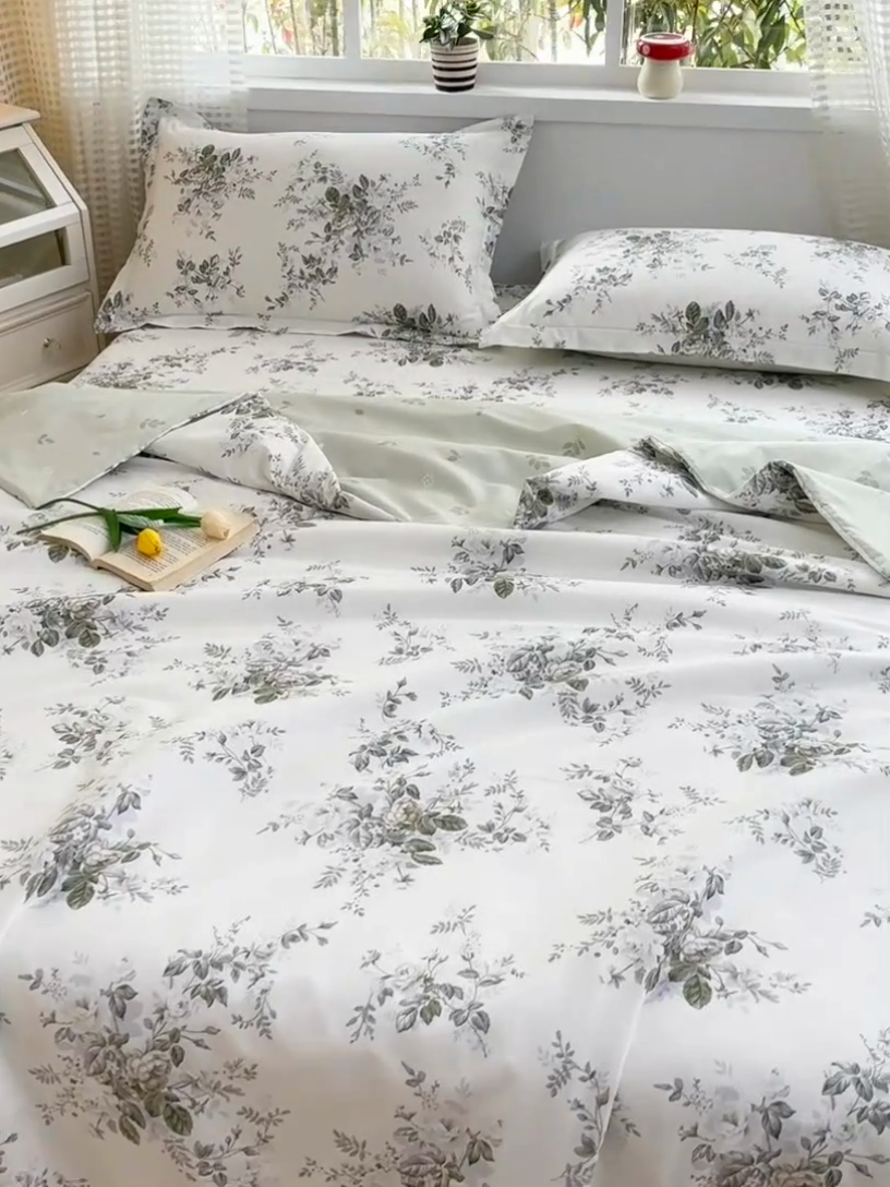 91家纺网 家纺一手货源 找家纺 元元被芯 2025新款40支13372全棉印花夏被四件套 若萱