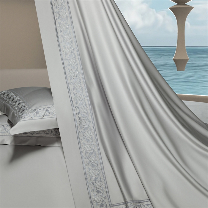 91家纺网 家纺一手货源 找家纺 高大尚婚庆馆 2025新款长绒棉四件套-简奢 简奢-绅士灰