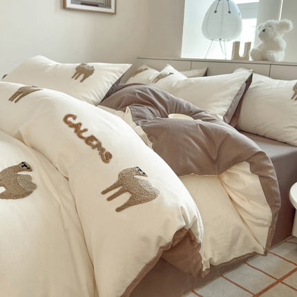 91家纺网 家纺一手货源 找家纺 （总）莱登卡奴 2025新款A类全棉13372毛巾绣四件套