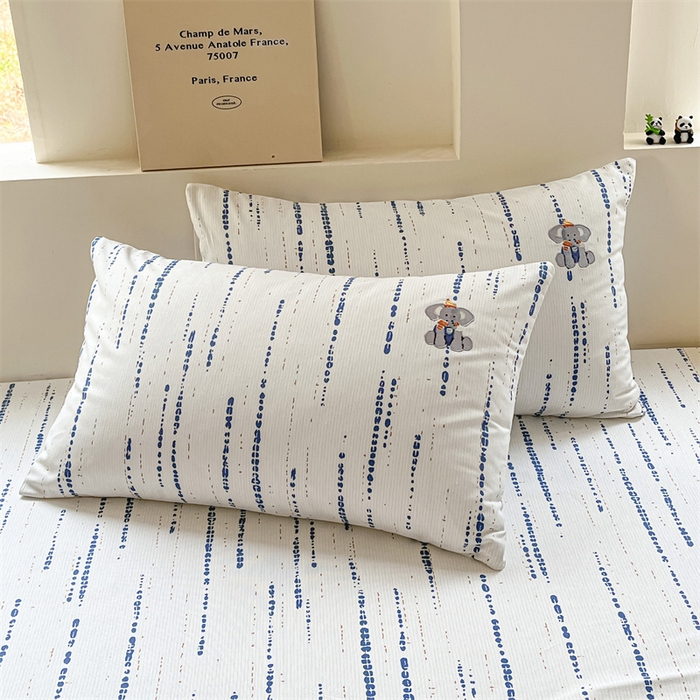 91家纺网 家纺一手货源 找家纺 笙意家纺2025新款全棉老粗布单品单床单 流星雨-兰