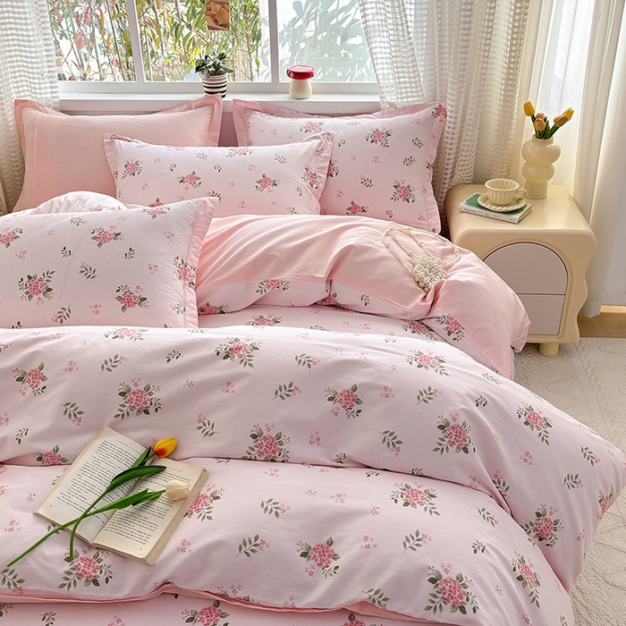 91家纺网 家纺一手货源 找家纺 元元被芯 2025新款40支13372全棉印花全棉四件套 诗雨