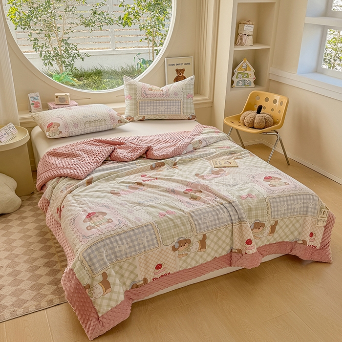 91家纺网 家纺一手货源 找家纺 梦依依 2025新款40支全棉豆豆被大豆被夏被春秋被子被芯 加微信送买家秀 趴趴乐园