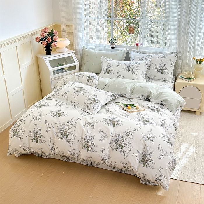 91家纺网 家纺一手货源 找家纺 元元被芯 2025新款40支13372全棉印花全棉四件套 若萱