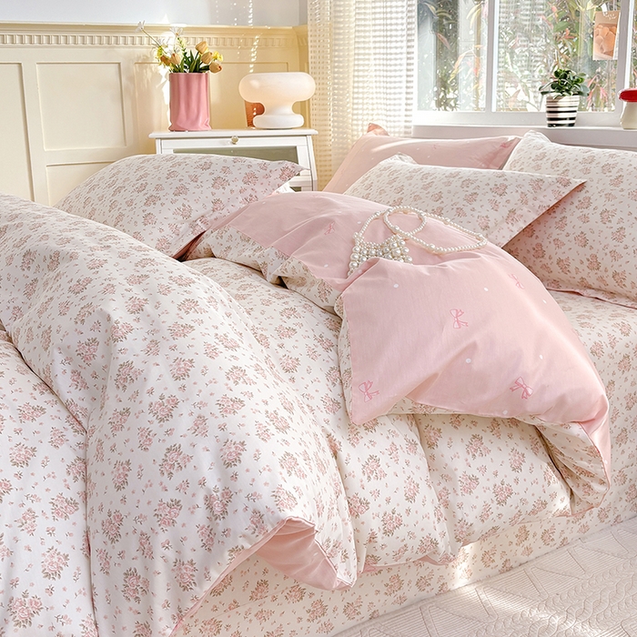 91家纺网 家纺一手货源 找家纺 元元被芯 2025新款40支13372全棉印花全棉三件套 缘月