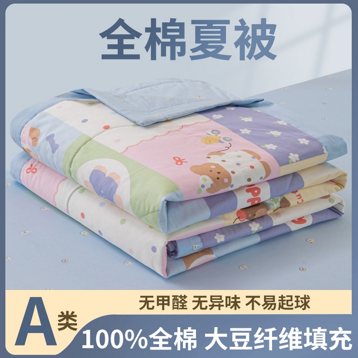 91家纺网 家纺一手货源 找家纺 鑫棉坊 2025新款A类全棉印花大豆纤维空调被大豆被 乐享一族