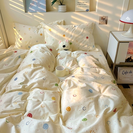 91家纺网 家纺一手货源 找家纺 （总）百寐2025新款全棉13372床笠被套单品枕套三四件套学生组合加大单件-单被套