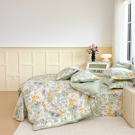 91家纺网 家纺一手货源 找家纺 （总）元元被芯 2025新款40支13372全棉印花全棉三件套