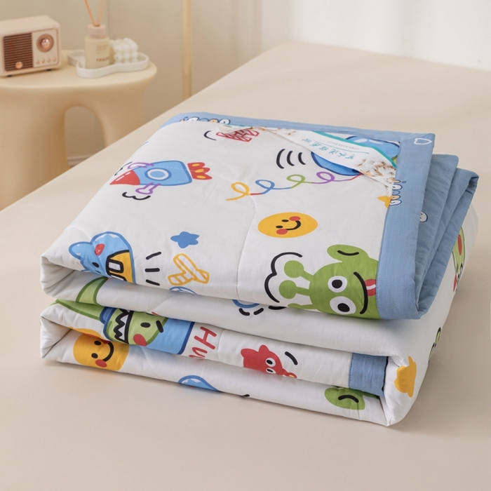 91家纺网 家纺一手货源 找家纺 鑫棉坊 2025新款A类全棉印花大豆纤维空调被大豆被 怪兽学院