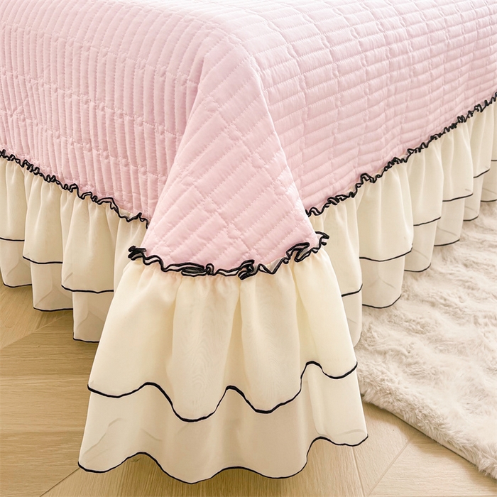 91家纺网 家纺一手货源 找家纺 虹星家纺 2025年新款全棉床盖四件套-花影倾梦 花影倾梦-樱花粉