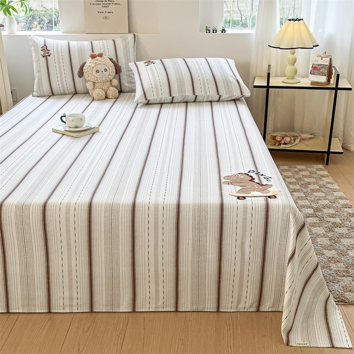 91家纺网 家纺一手货源 找家纺 笙意家纺2025新款全棉老粗布单品单床单 莫奈咖