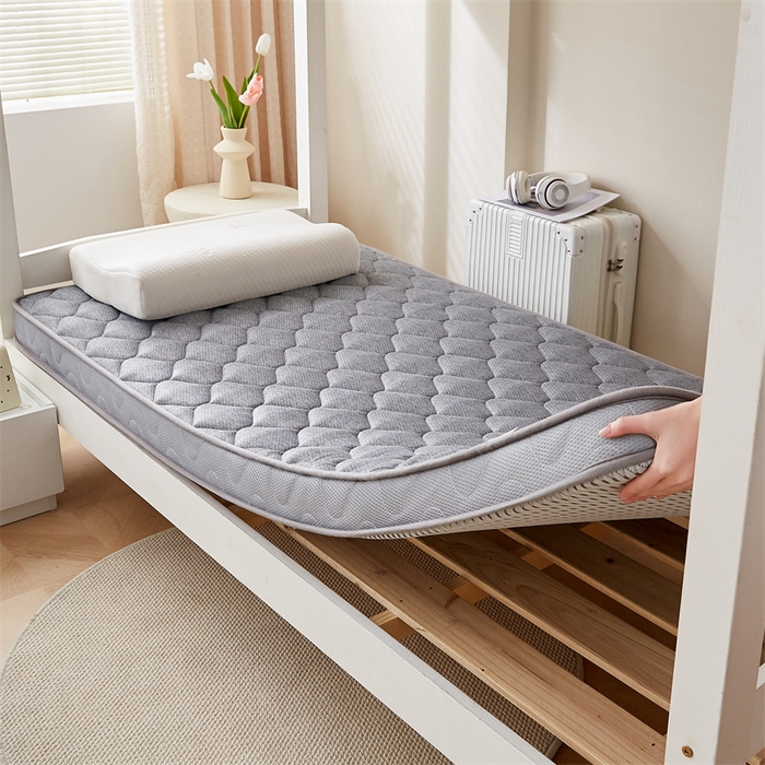 91家纺网 家纺一手货源 找家纺 艺博床垫 2025新款25D学生立体海绵床垫终版 格子灰