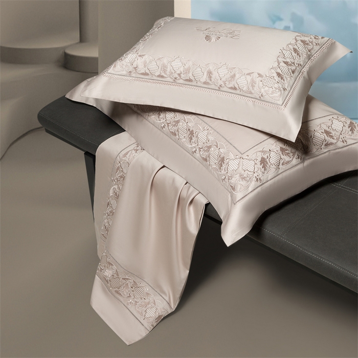 91家纺网 家纺一手货源 找家纺 高大尚婚庆馆 2025新款长绒棉四件套-简奢 简奢-卡其色