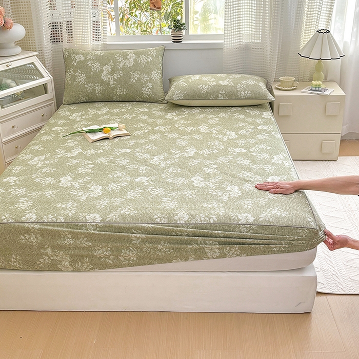 91家纺网 家纺一手货源 找家纺 元元被芯 2025新款40支13372全棉印花全棉隐藏式夹棉床笠 颂雅