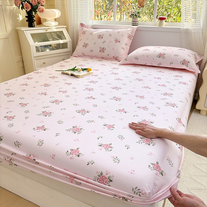 91家纺网 家纺一手货源 找家纺 元元被芯 2025新款40支13372全棉印花全棉床笠 诗雨