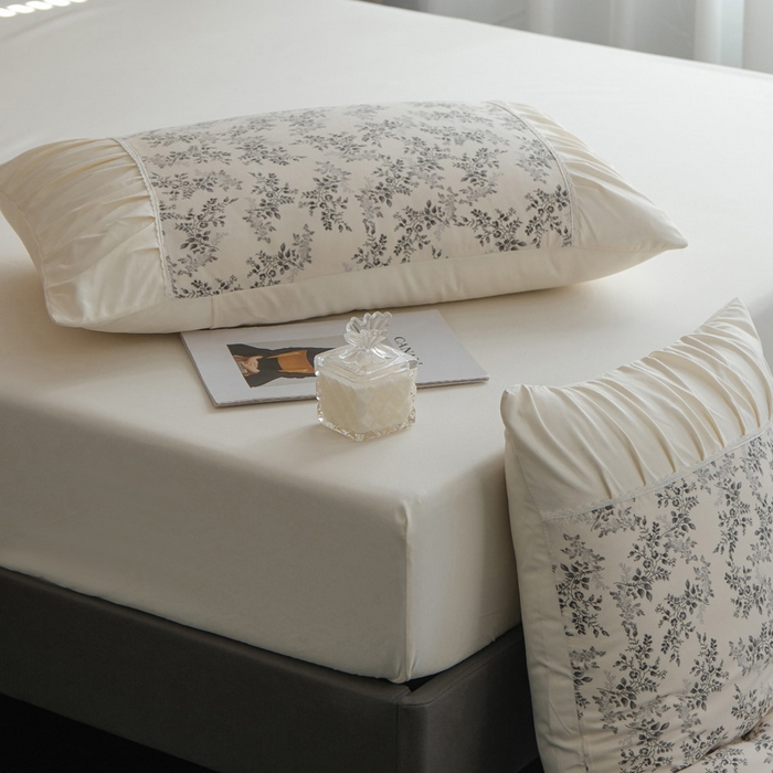 91家纺网 家纺一手货源 找家纺 （总）布可家纺 2025新款A类法式清新褶皱印花四件套