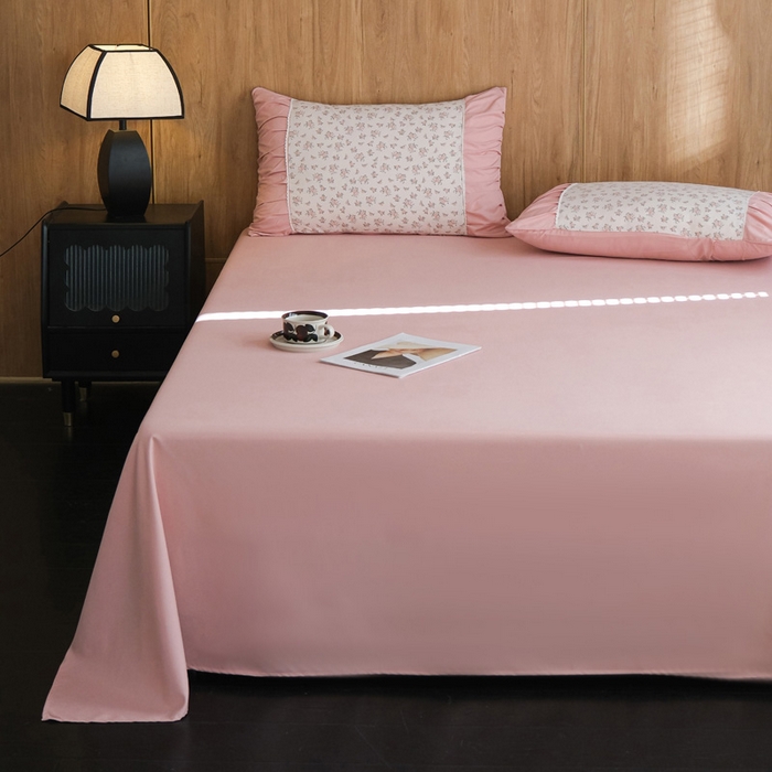 91家纺网 家纺一手货源 找家纺 布可家纺 2025新款A类法式清新褶皱印花四件套 悠悠香草