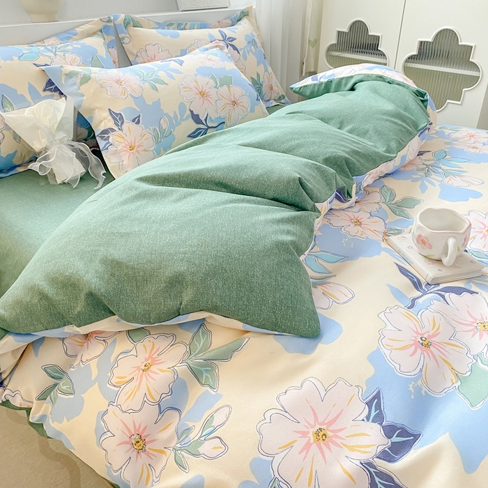 91家纺网 家纺一手货源 找家纺 （总）直播2024新款斜纹磨毛印花四件套植物羊绒套件