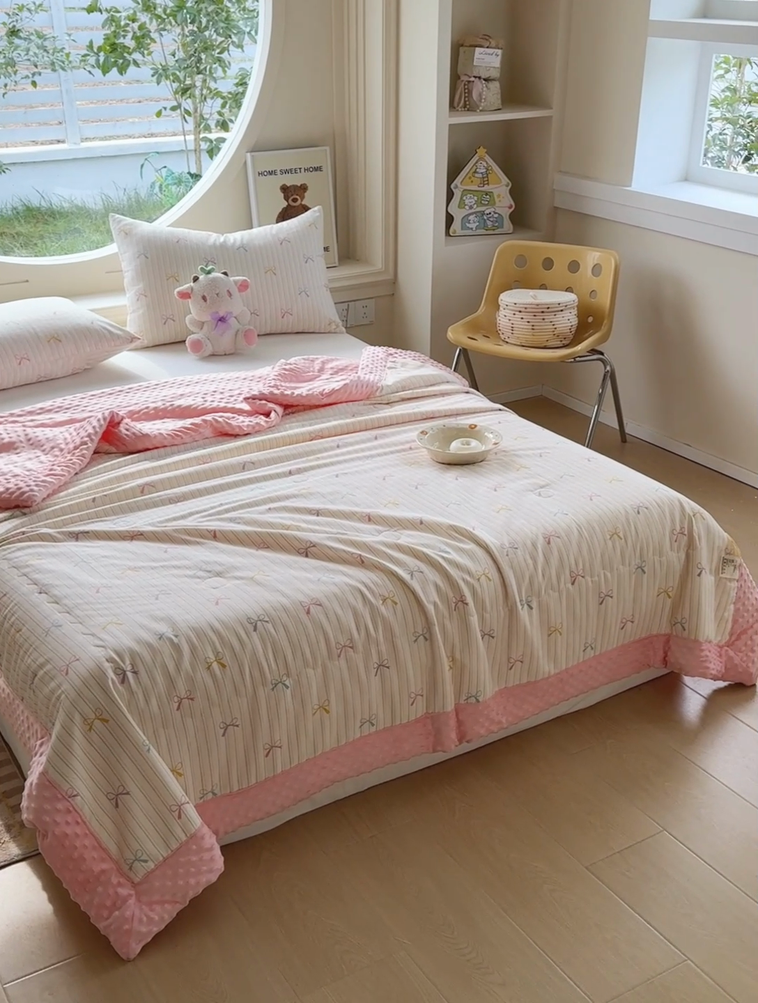 91家纺网 家纺一手货源 找家纺 梦依依 2025新款40支全棉豆豆被大豆被夏被春秋被子被芯 加微信送买家秀 五彩蝶