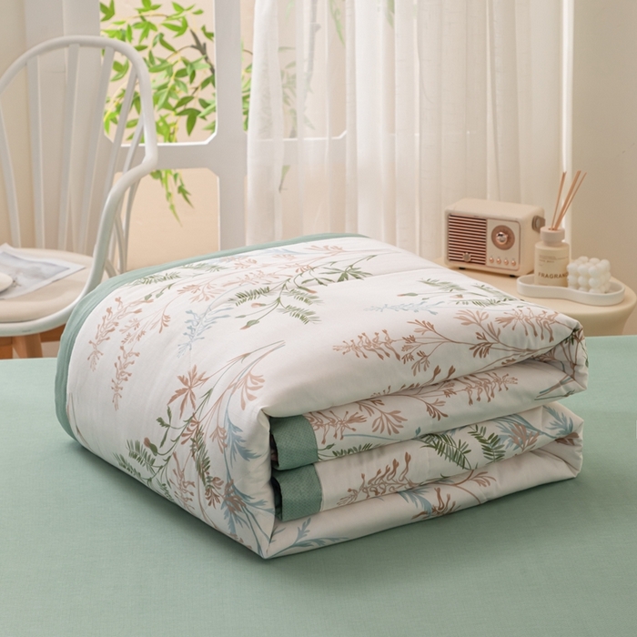 91家纺网 家纺一手货源 找家纺 鑫棉坊 2025新款A类全棉印花大豆纤维空调被大豆被 情梦莎