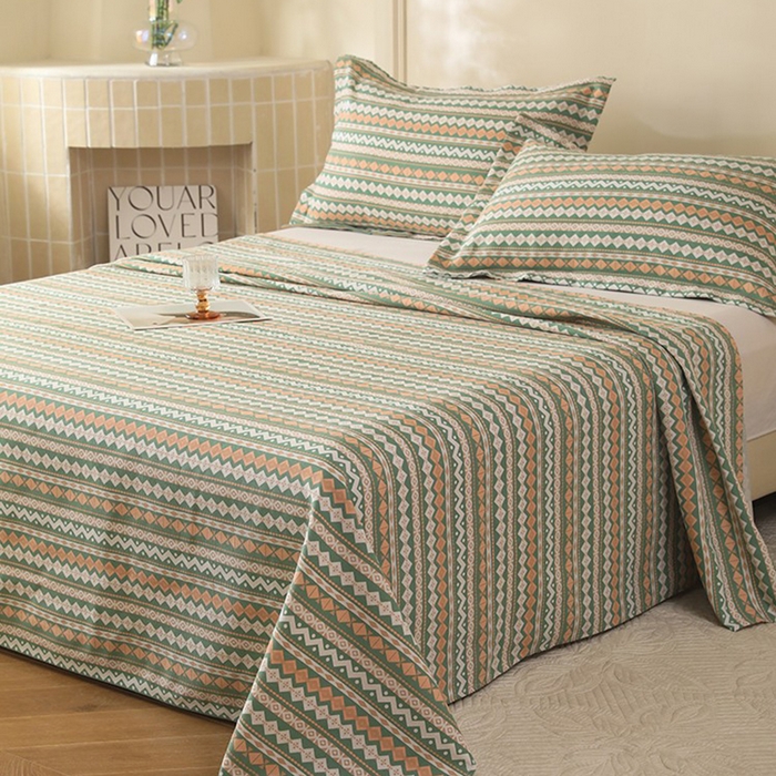 91家纺网 家纺一手货源 找家纺 幸嘉轩2025新款亲肤舒适床单三件套 雅梦静