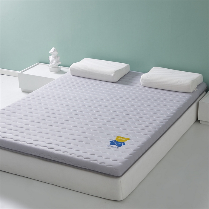 91家纺网 家纺一手货源 找家纺 2025新款A类牛奶丝大豆纤维床垫-小熊 小熊-灰色（厚度9cm）