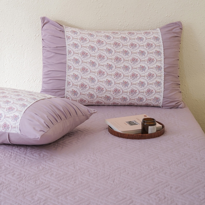 91家纺网 家纺一手货源 找家纺 布可家纺 2025新款A类法式清新褶皱印花四件套 麦哲伦