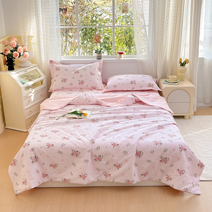 91家纺网 家纺一手货源 找家纺 2025新款40支13372全棉印花夏被 诗雨