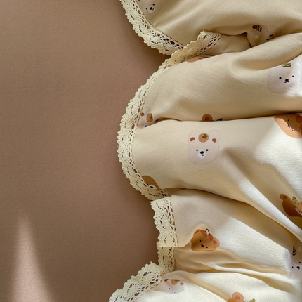 91家纺网 家纺一手货源 找家纺 （总）仟网汇 2025新款韩版镂空花边针织双层纱四件套