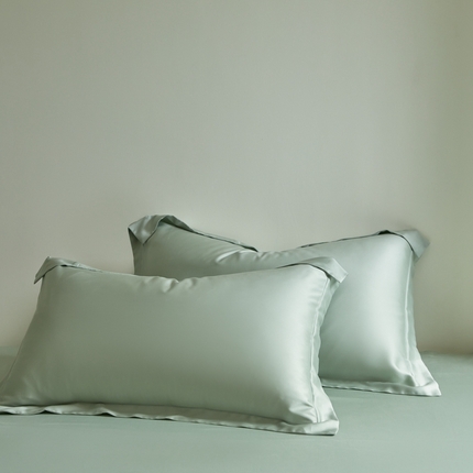 91家纺网 家纺一手货源 找家纺 618家纺 2025新款60S100支兰精天丝单品-枕套 天丝石墨绿