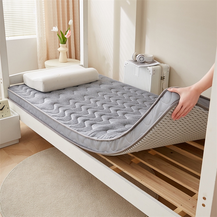 91家纺网 家纺一手货源 找家纺 艺博床垫 2025新款25D学生立体海绵床垫终版 曲线灰