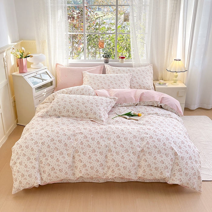 91家纺网 家纺一手货源 找家纺 元元被芯 2025新款40支13372全棉印花全棉三件套 缘月