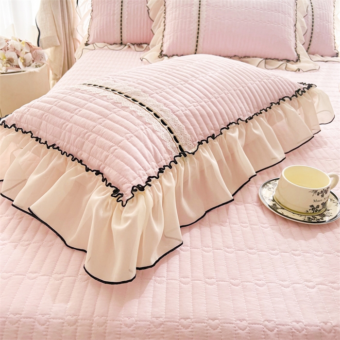 91家纺网 家纺一手货源 找家纺 虹星家纺 2025年新款全棉床盖四件套-花影倾梦 花影倾梦-樱花粉