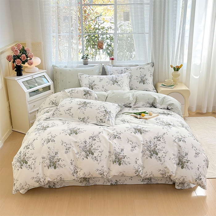 91家纺网 家纺一手货源 找家纺 元元被芯 2025新款40支13372全棉印花全棉四件套 若萱