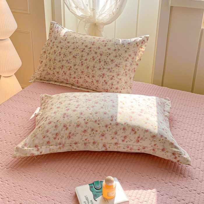 91家纺网 家纺一手货源 找家纺 梦莱斯 2025直播爆款公主风A类针织棉床盖四件套AA版被套 春色满园