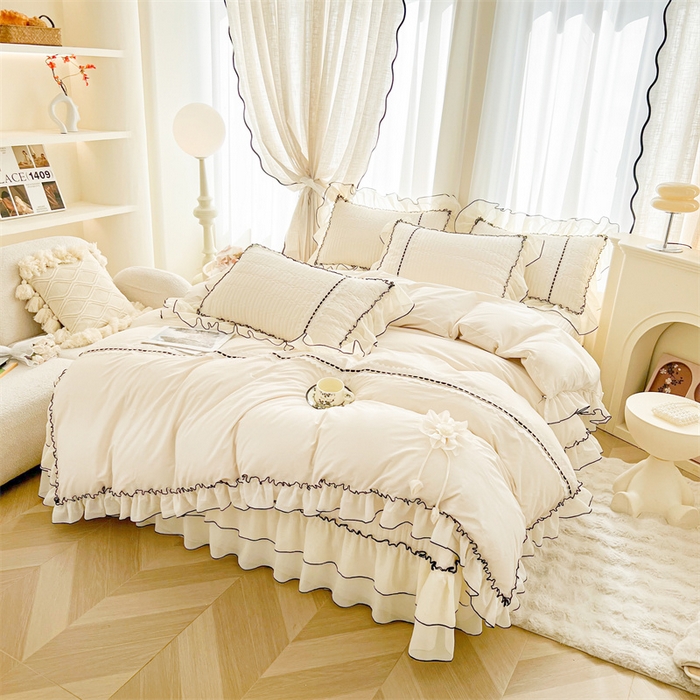 91家纺网 家纺一手货源 找家纺 （总）虹星家纺 2025年新款全棉床盖四件套-花影倾梦