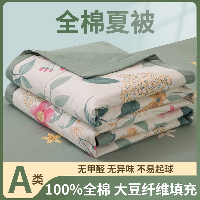 91家纺网 家纺一手货源 找家纺 鑫棉坊 2025新款A类全棉印花大豆纤维空调被大豆被 漫歌雅韵